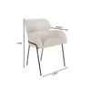 Julian Dining Chair in Off-White Chenille Basket Weave
