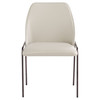 Suez Dining Chair in Taupe Leather 