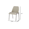 Suez Dining Chair in Taupe Leather 