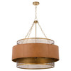 Leather Newcomb Chandelier in Aged Brass by Cyan Design