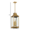 Salem 4 Light Pendant in Heritage Brass by Cyan Design