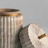 Tall Zucca Box Designed by J Kent Martin in Distressed Taupe & Brass by Cyan Design
