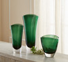 Small Muzo Vase in Emerald Green Clear by Cyan Design