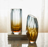 Short Alba Vase in Blue & Amber Orange by Cyan Design