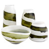Medium Denali Vase in Iridescent White & Green by Cyan Design