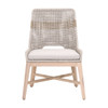 Essentials For Living - Tapestry Outdoor Dining Chair in Taupe & White Flat Rope, Taupe Stripe, Performance Pumice, Gray Teak