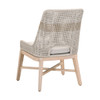 Essentials For Living - Tapestry Outdoor Dining Chair in Taupe & White Flat Rope, Taupe Stripe, Performance Pumice, Gray Teak (Set of 2)
