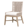 Essentials For Living Overlay Dining Chair in Oyster Twist Rope, LiveSmart Peyton Pearl, Natural Gray Mahogany (Set of 2)