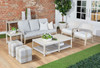 Essentials For Living - Cross Accent Cube in Taupe & White Flat Rope