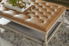 Essentials For Living - Townsend Tufted Upholstered Rectangle Coffee Table in Ivanhoe Toast