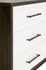Essentials For Living - Wrenn 6-Drawer Double Dresser in Burnished Brown Acacia, Matte White, Antique Bronze