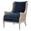 Essentials For Living - Churchill Club Chair in Denim Velvet, Natural Gray Birch, Cane
