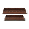 Set of 2 Scalloped Edge Acacia Wood Trays by K&K Interiors (KK-18825A)