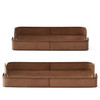 Set of 2 Nested Brown Leather Trays by K&K Interiors Set of 2 Nested Brown Leather Trays by K&K Interiors