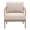 Essentials For Living - Harbor Club Chair in Flax Linen, White Rope, Smoke Gray Oak