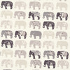 Elephants in Natural, Multipurpose Fabric by Clarke & Clarke