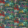 Paradise Lost Velvet in Teal, Upholstery Fabric by Clarke & Clarke