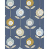 Pepino Wp in Sky/cinnamon/ink, Wallcovering by Scion