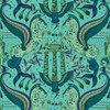 Odyssey Mythos in Peacock Wp, Wallcovering by Clarke & Clarke