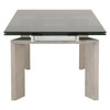 Essentials For Living - Jett Extension Dining Table in Natural Gray Ash, Chrome, Smoke Gray Glass