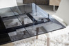 Essentials For Living - Jett Extension Dining Table in Natural Gray Ash, Chrome, Smoke Gray Glass