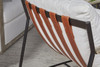 Essentials For Living - Brando Club Chair in LiveSmart Peyton Pearl, Chestnut Top Grain Leather