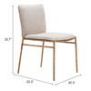 Zuo Modern Nordvest Dining Chair Beige & Gold