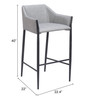 Zuo Modern Andover Barstool Slate Gray