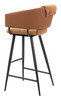 Zuo Modern Juno Barstool (Set of 2) Brown