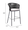Zuo Modern Freycinet Barstool (Set of 2) Black