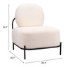 Zuo Modern Arendal Accent Chair Vanilla