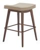Zuo Modern Divat Counter Stool (Set of 2) Beige & Walnut
