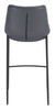 Zuo Modern Magnus Barstool (Set of 2) Dark Gray & Black
