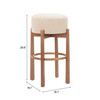 Zuo Modern Nade Barstool (Set of 2) Beige & Walnut