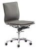 Zuo Modern Lider Plus Armless Office Chair Gray