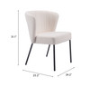 Zuo Modern Aimee Dining Chair (Set of 2) Cream