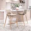 Zuo Modern Desi Counter Stool (Set of 2) Beige & Gold
