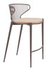 Zuo Modern Silues Counter Stool (Set of 2) Taupe & Brown