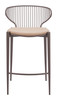 Zuo Modern Silues Counter Stool (Set of 2) Taupe & Brown