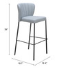 Zuo Modern Linz Barstool (Set of 2) Gray
