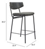 Zuo Modern Charon Counter Stool (Set of 2) Vintage Black