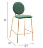Zuo Modern Odessa Counter Stool (Set of 2) Green & Gold