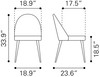 Zuo Modern Silloth Armless Dining Chair (Set of 2) Gray