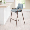 Zuo Modern Desi Counter Stool (Set of 2) Azure Gray & Walnut