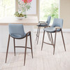 Zuo Modern Desi Counter Stool (Set of 2) Azure Gray & Walnut