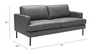 Zuo Modern Decade Sofa Vintage Gray