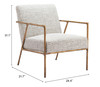Zuo Modern Norrebro Accent Chair Beige Frost