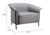 Zuo Modern Burry Accent Chair Slate Gray
