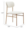Zuo Modern Sydhavnen Dining Chair Cream & Gold