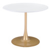 Zuo Modern Opus Dining Table White & Gold